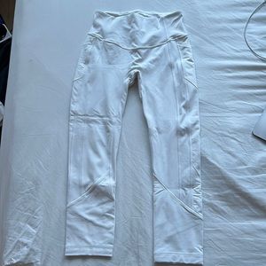 White Lululemon leggings. Perfect for Pilates, yoga, or working out